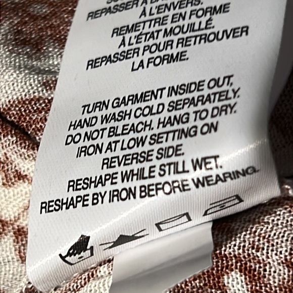 Reitmans Cropped Blouse Button Down Sleeveless V-Neck Cream Brown Size 3X NEW - Picture 9 of 11